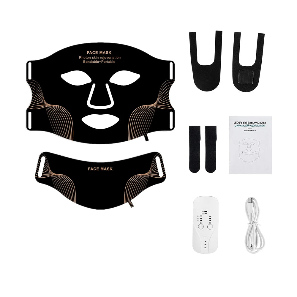 LumiDerm™ – 7-Kleuren LED Gezichts- & Nekmasker (Draadloos)