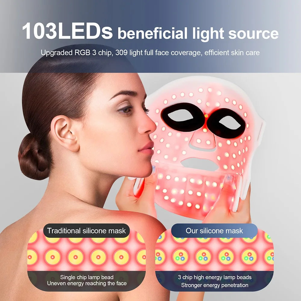LumiDerm™ – 7-Kleuren LED Gezichts- & Nekmasker (Draadloos)