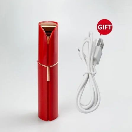 Veloura™ – Pijnloze Gezichtshaarscheerder in Lipstickdesign (USB Oplaadbaar)