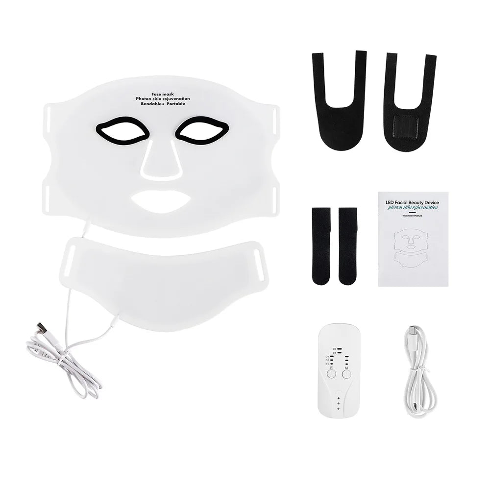 LumiDerm™ – 7-Kleuren LED Gezichts- & Nekmasker (Draadloos)