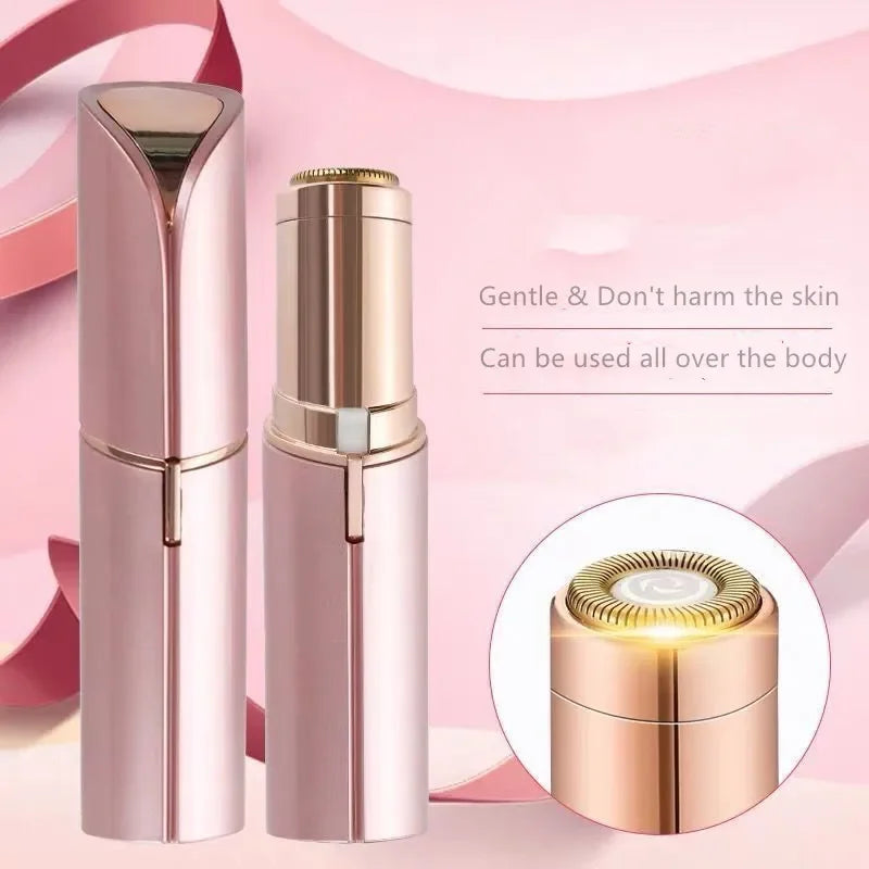 Veloura™ – Pijnloze Gezichtshaarscheerder in Lipstickdesign (USB Oplaadbaar)