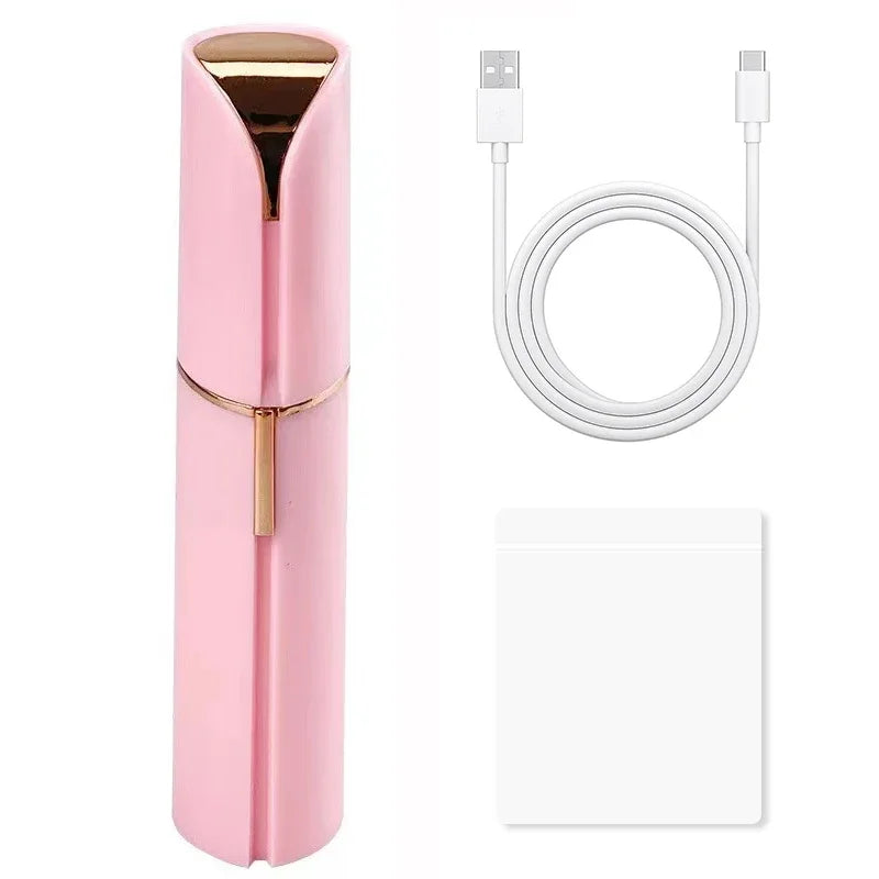 Veloura™ – Pijnloze Gezichtshaarscheerder in Lipstickdesign (USB Oplaadbaar)