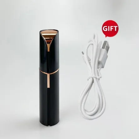 Veloura™ – Pijnloze Gezichtshaarscheerder in Lipstickdesign (USB Oplaadbaar)