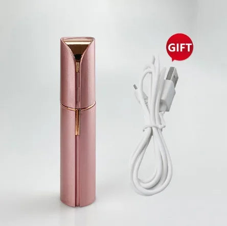 Veloura™ – Pijnloze Gezichtshaarscheerder in Lipstickdesign (USB Oplaadbaar)