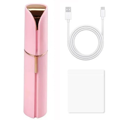 Veloura™ – Pijnloze Gezichtshaarscheerder in Lipstickdesign (USB Oplaadbaar)