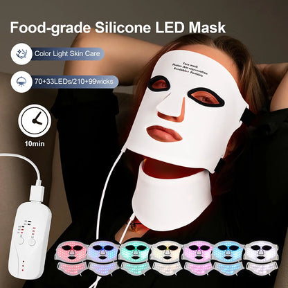 LumiDerm™ – 7-Kleuren LED Gezichts- & Nekmasker (Draadloos)